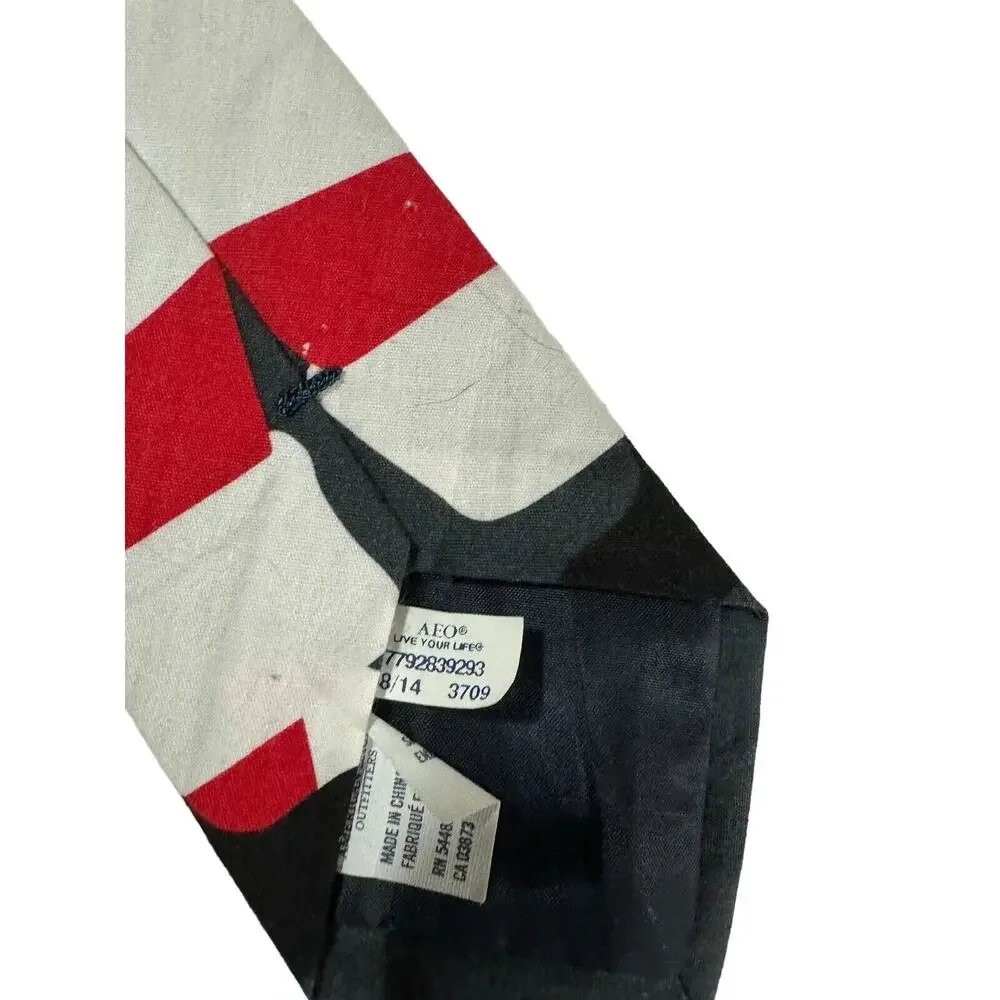 American Eagle Santa Clause Christmas Mens Skinny Necktie Novelty 100% Cotton